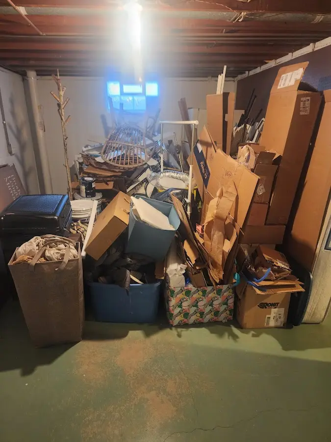 Roll-off dumpster container at job site for Yard Waste Dumpster Rental in Johnson City